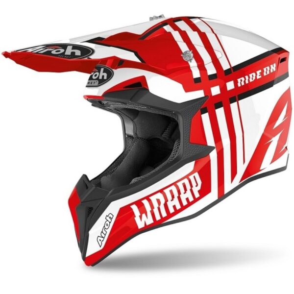 KASK AIROH WRAAP BROKEN RED GLOSS ROZM. L
